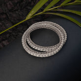 Gold Finish CZ Bangle In 925 Sterling Silver